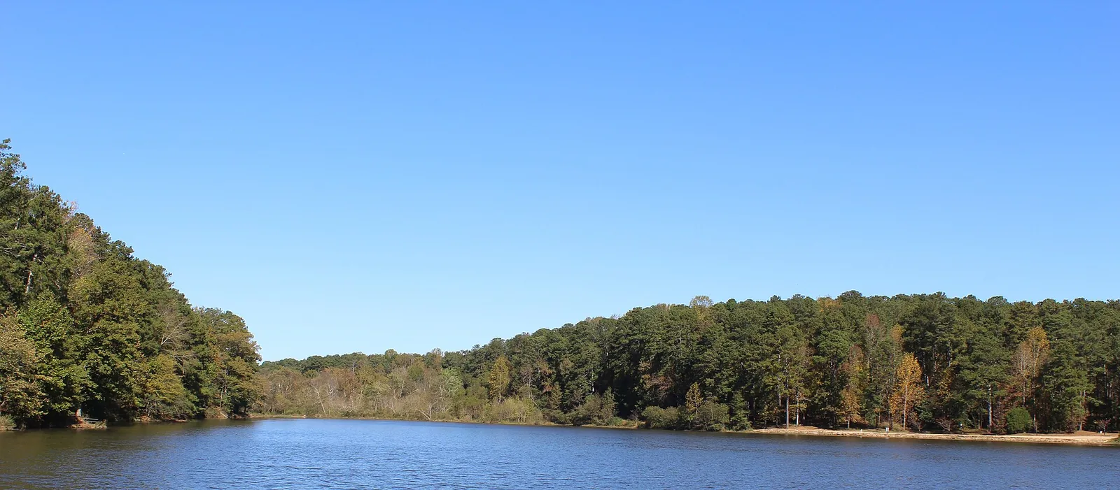 Murphey Candler Lake in Murphey Candler Park, where the Brookhaven Police Department's Hot Pursuit 5K Glow Run is held