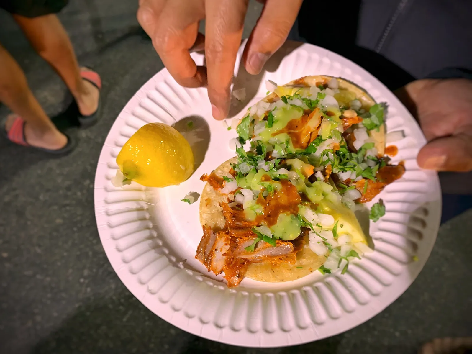 Tacos al pastor from a taco truck. The photo was not taken in Brookhaven.