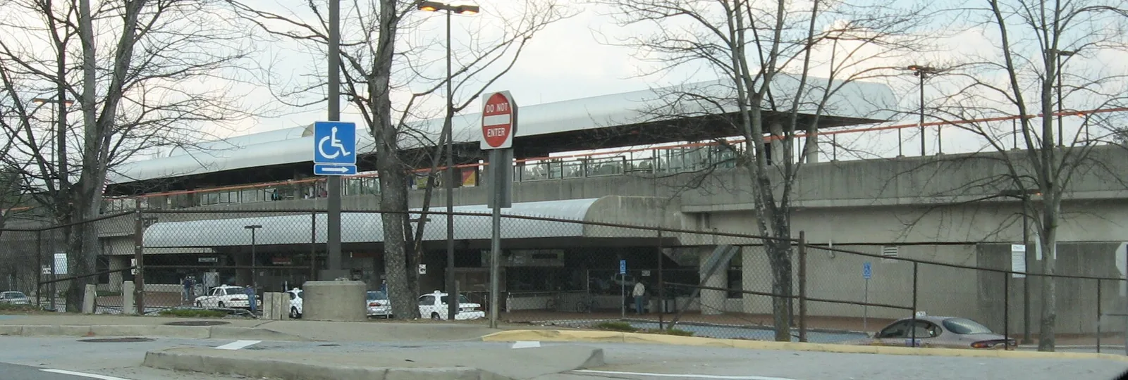 MARTA's Brookhaven/Oglethorpe station on Peachtree Road, the Gold Line stop for nights out in Atlanta